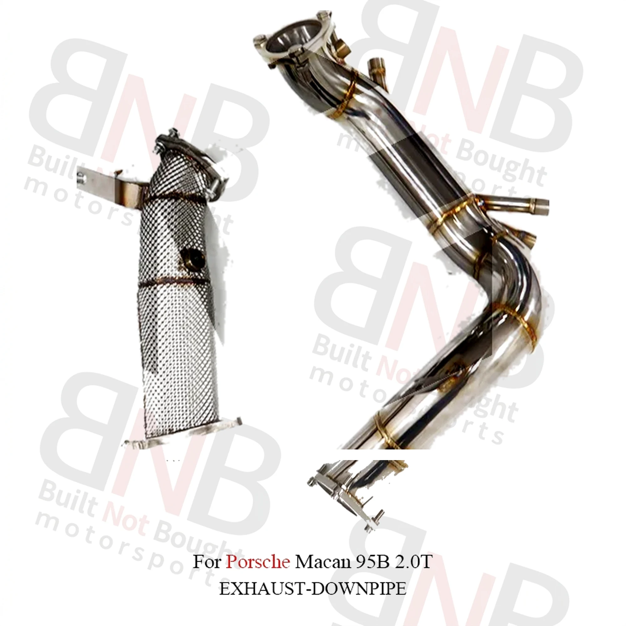 BNB Titaniumz Valved Downpipe for Porsche Macan 95B 2.0T Silver