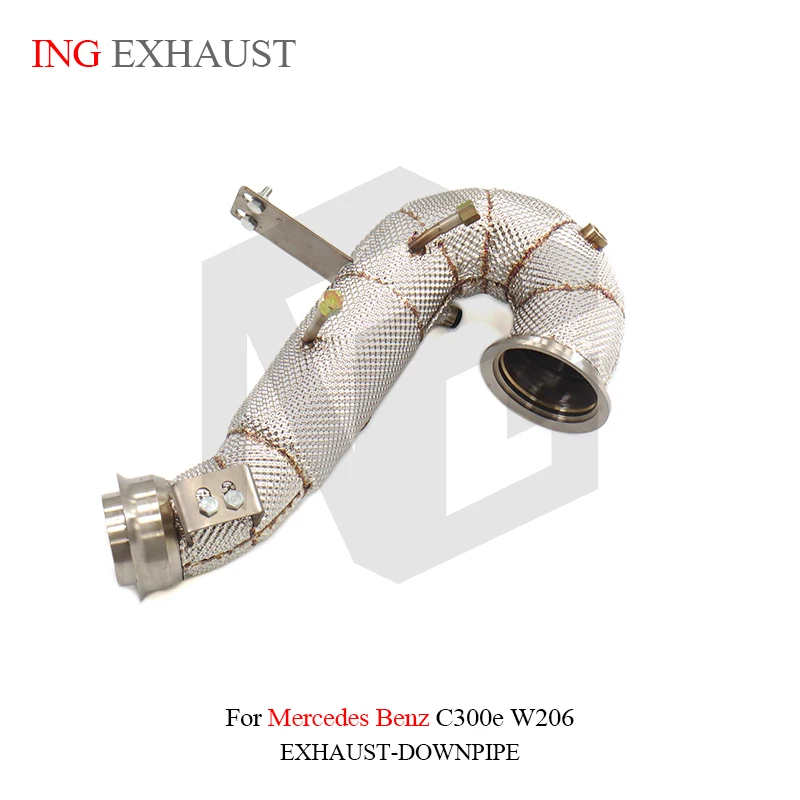 BNB Mercedes Benz C300e W206 Downpipe Exhaust Straight Pipes Silvery