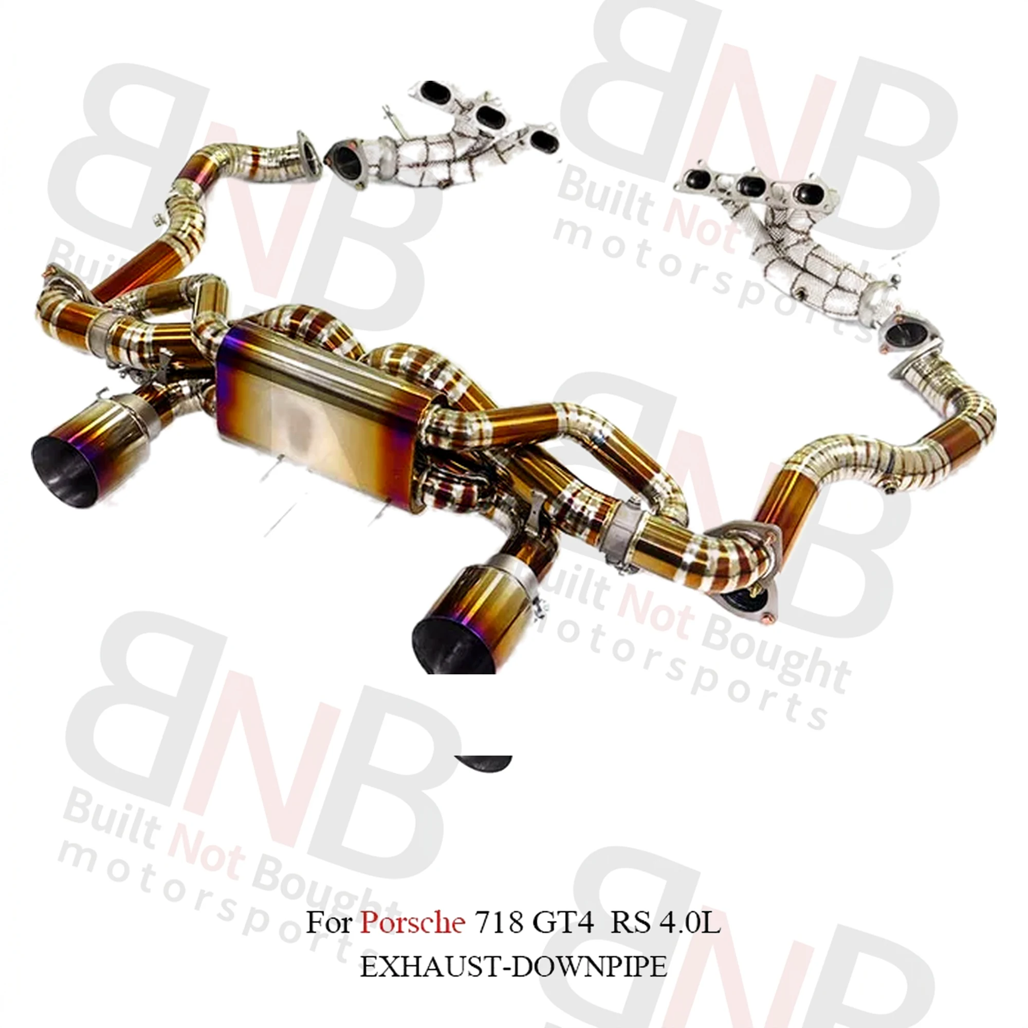 BNB Titaniumz Full Set Exhaust System for Porsche 718 GT4 RS 4.0L Golden
