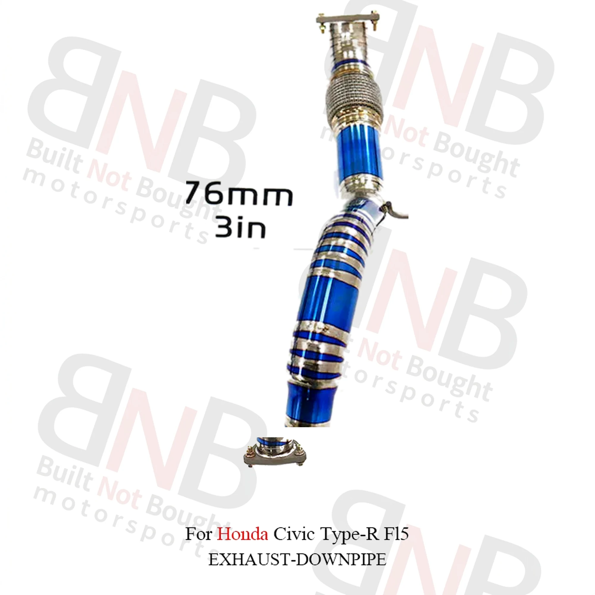 BNB Titaniumz Titanium Front Pipe Exhaust Honda Civic Type-R FL5 Blue