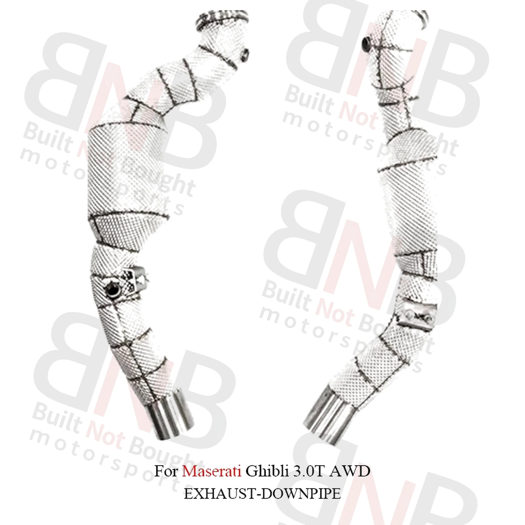 BNB Titaniumz Valved Exhaust Downpipe for Maserati Ghibli 3.0T AWD
