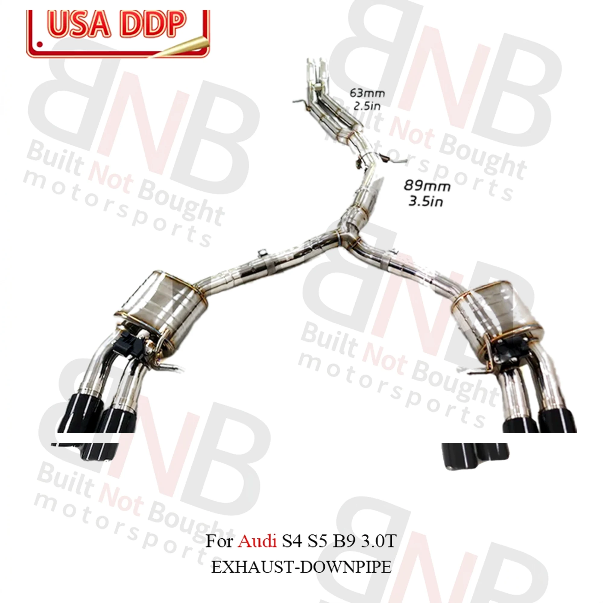 BNB Titaniumz Stainless Steel Catback Exhaust for Audi S4 S5 B9 3.0T