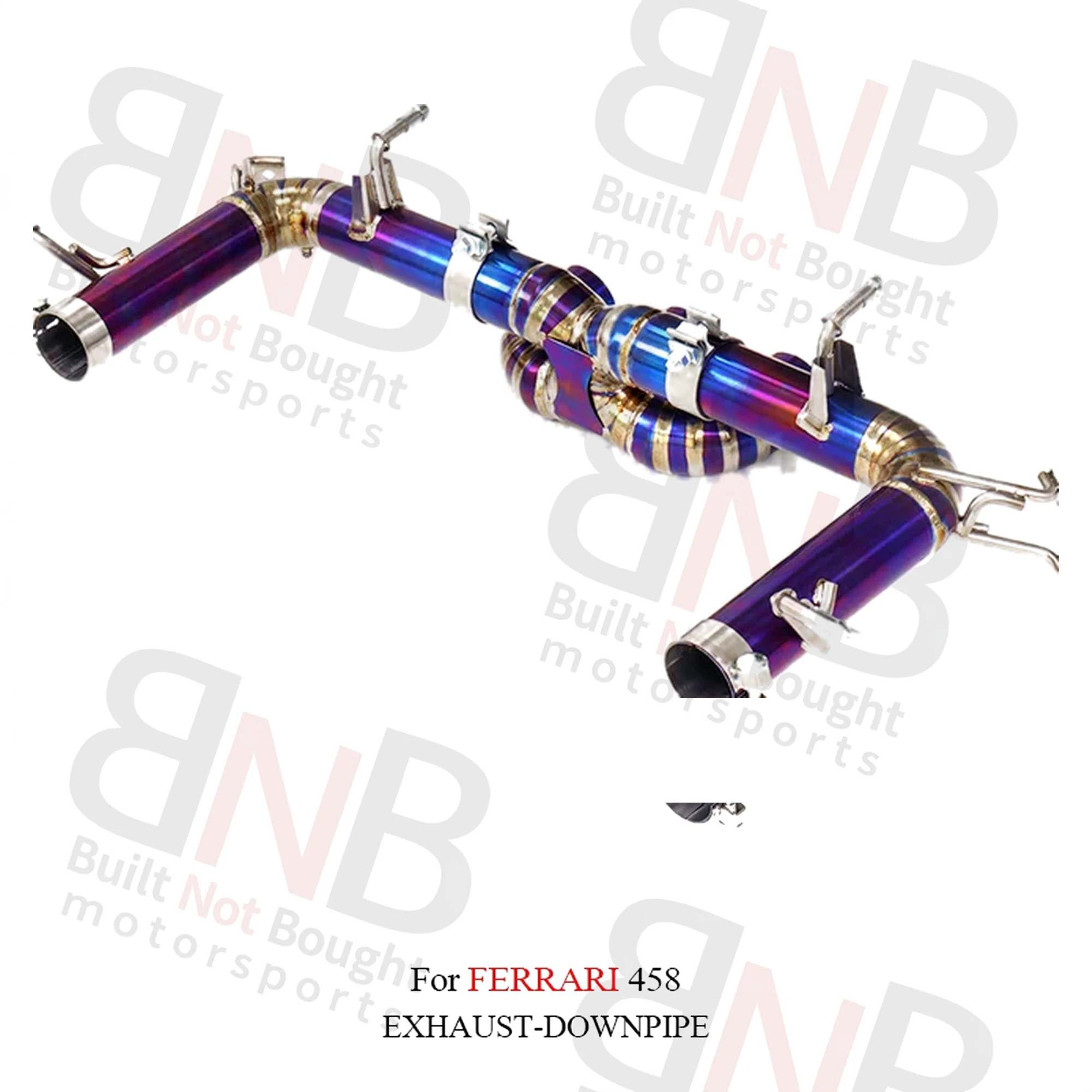 BNB Titaniumz Titanium Exhaust Straight Pipe Ferrari 458 Purple 120x60x50