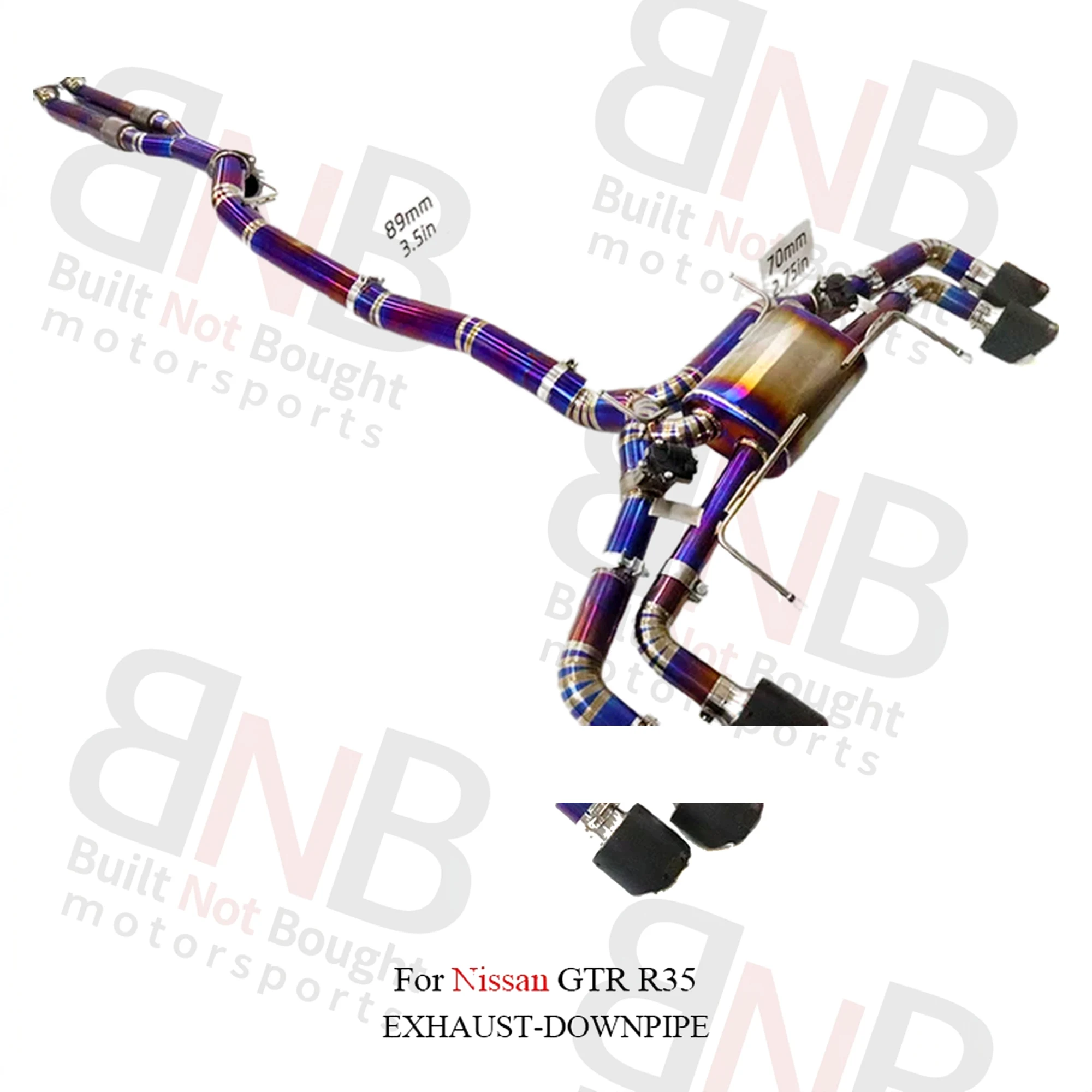 BNB Titaniumz Titanium Exhaust System for Nissan GTR R35 120x50x40 Slivery