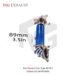 BNB Titanium Exhaust Downpipe for Honda Civic Type-R Fl5 Blue Burnt 80x50x40