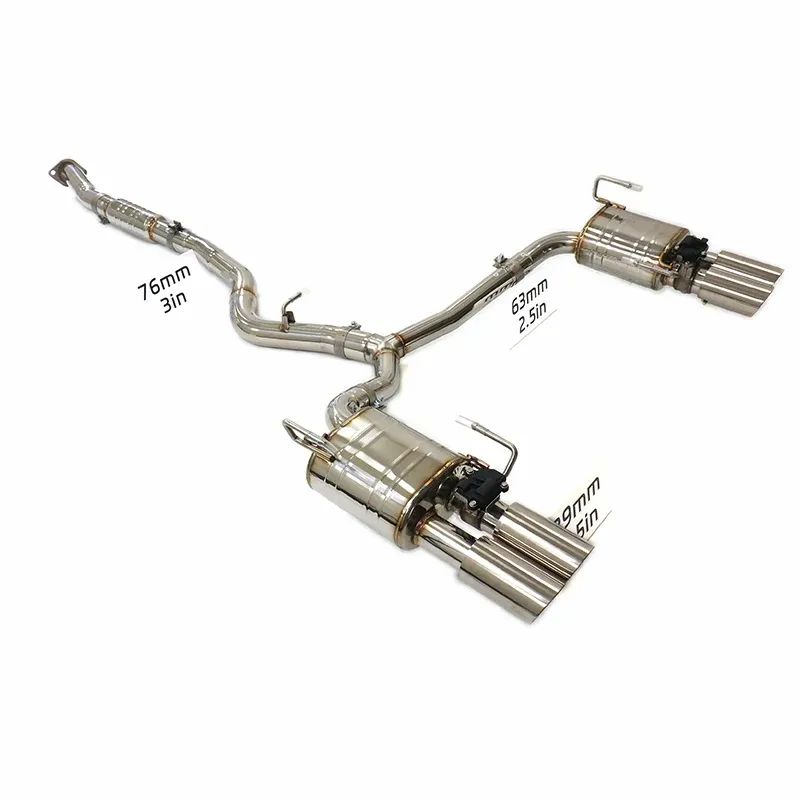 BNB Catback Exhaust System 1.5mm Thick Stainless Steel Subaru WRX 2.4T 2020+ Silvery 120x60x30cm