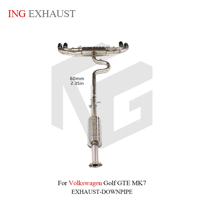 BNB Titaniumz Valved Catback Exhaust 1.5mm Stainless Steel 120x50x40 Slivery for Golf GTE MK7