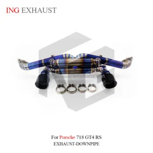 BNB Titaniumz Catback Exhaust System for Porsche 718 GT4 RS Blue
