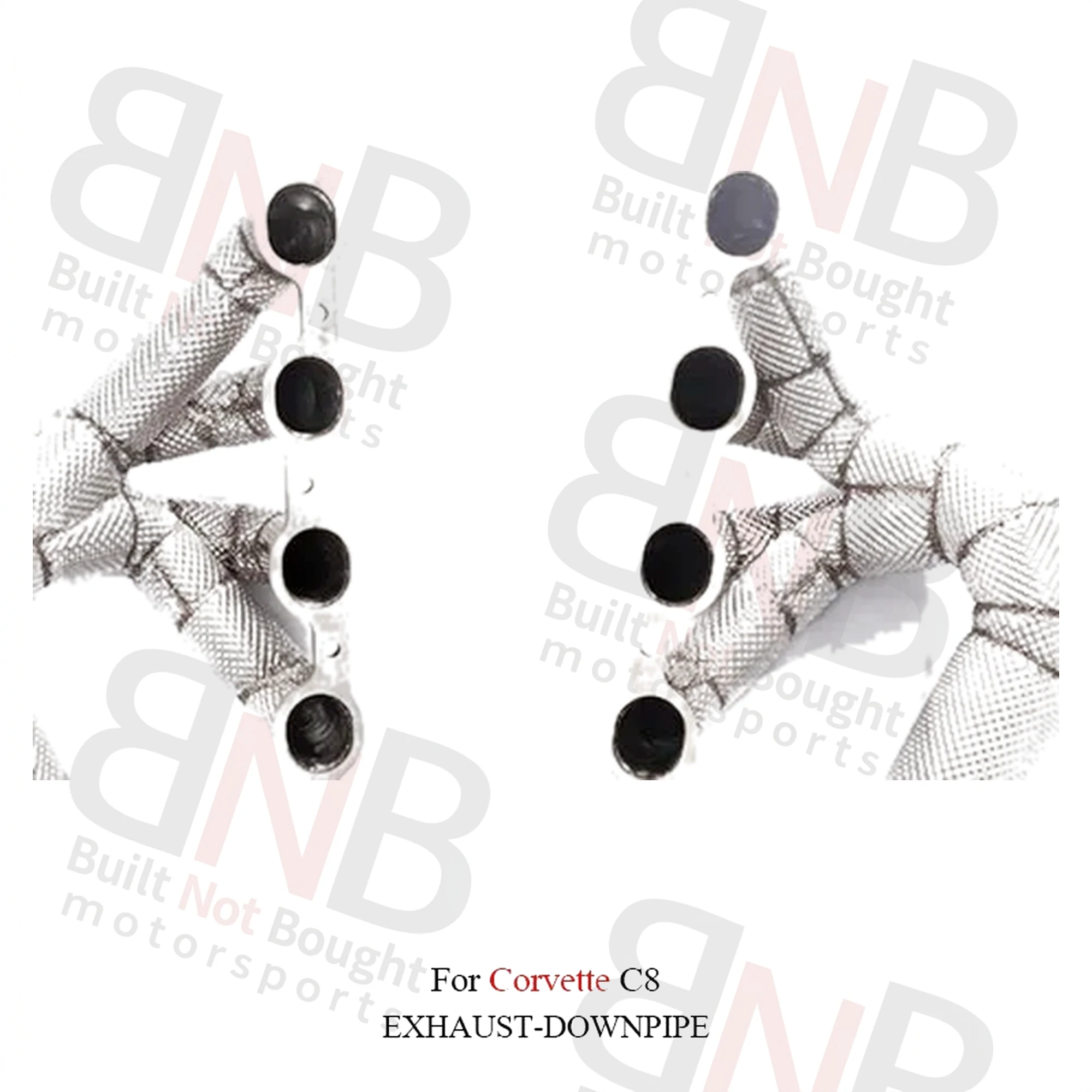BNB Titaniumz Stainless Steel Exhaust Headers for Chevrolet Corvette C8 Silvery