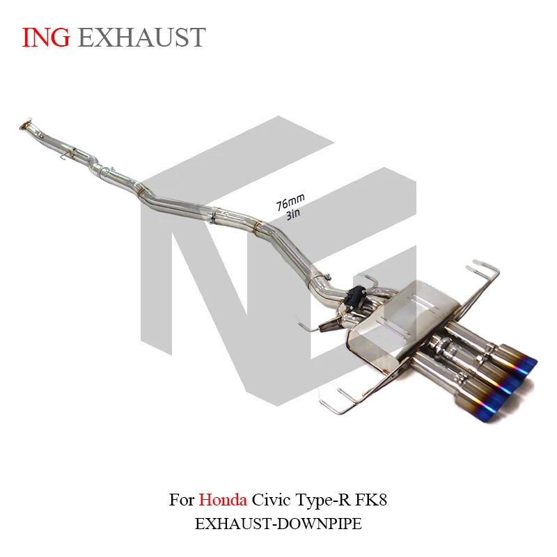 BNB Titaniumz Catback Exhaust Stainless Steel Valve for Honda Civic Type-R FK8
