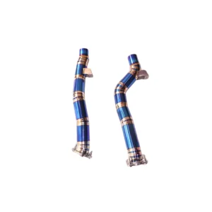 BNB Titaniumz Titanium Exhaust Front Pipe for Porsche Cayenne GTS Blue