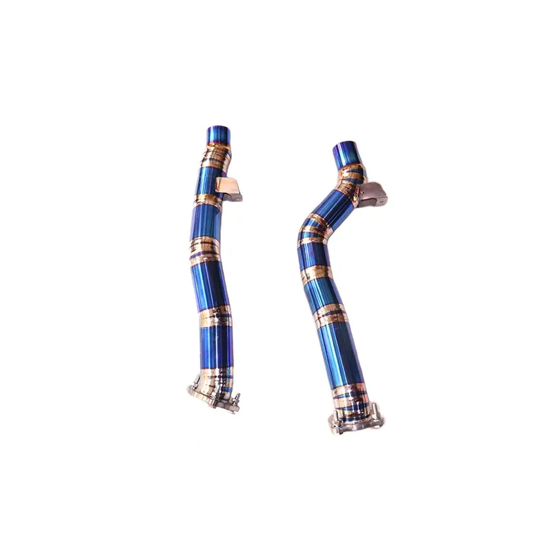 BNB Titaniumz Titanium Exhaust Front Pipe for Porsche Cayenne GTS Blue