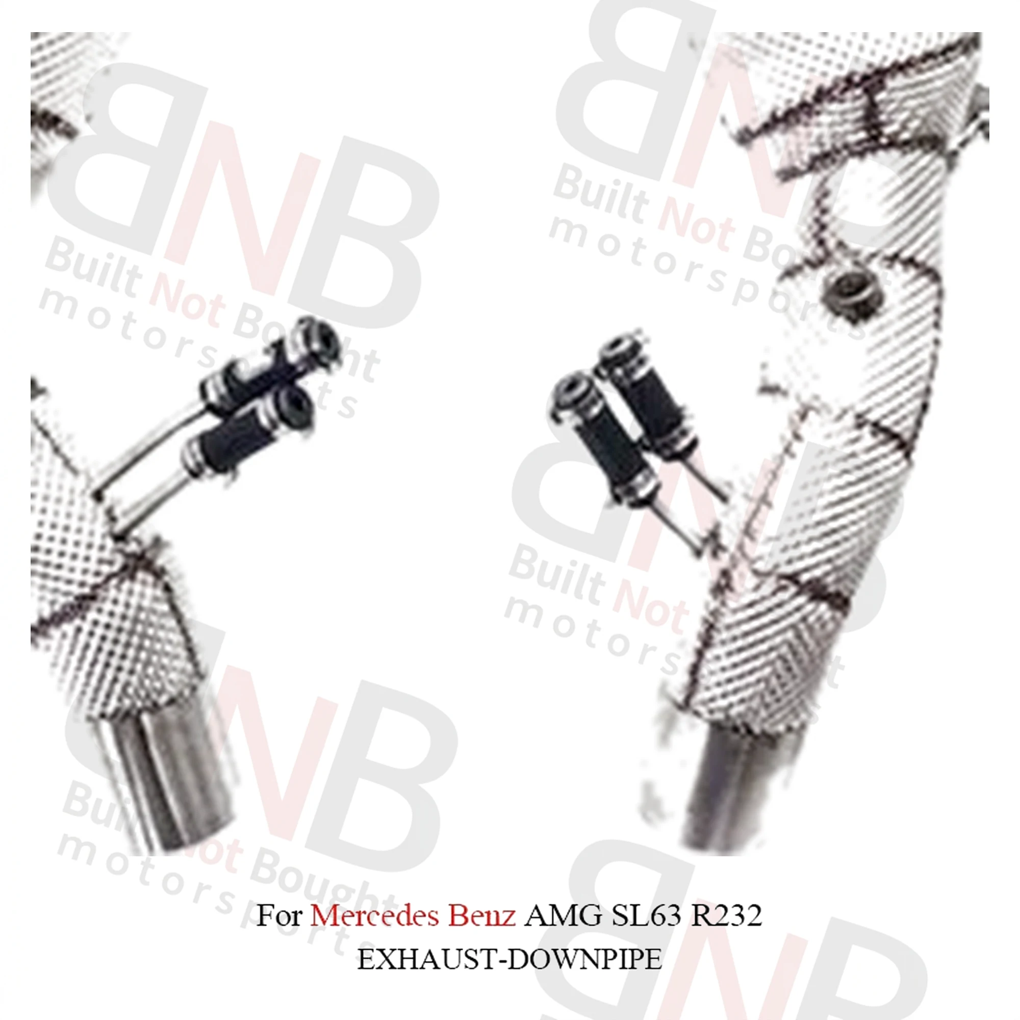BNB Stainless Steel High-Flow Downpipe for Mercedes Benz AMG SL63 R232