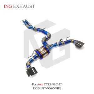 BNB Titaniumz Catback Exhaust Titanium Alloy Audi TTRS 8S Blue Burnt