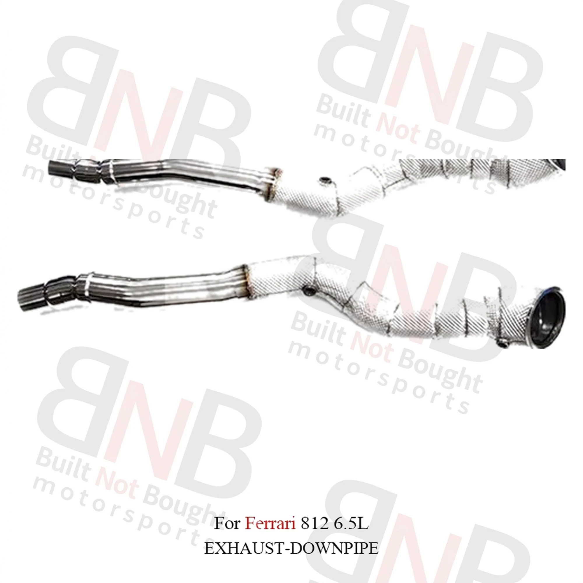 BNB Titaniumz Valved Exhaust Downpipe for Ferrari 812 6.5L Silvery