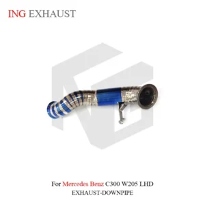 BNB Titanium Exhaust Downpipe for Mercedes C300 W205 LHD Blue