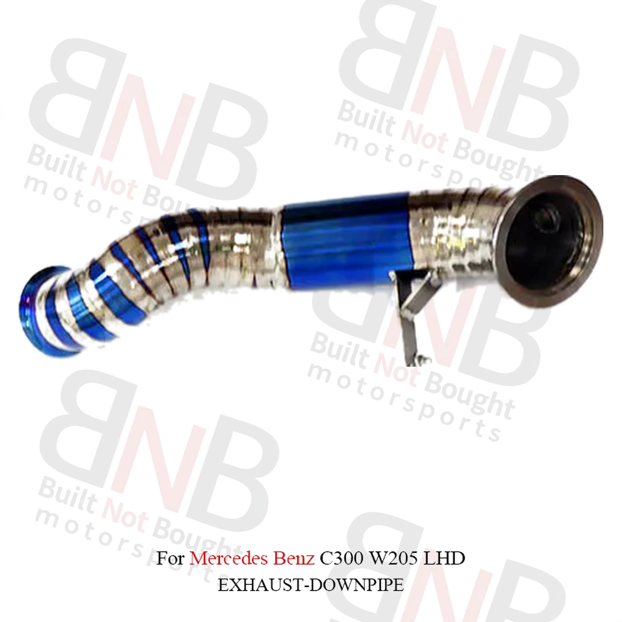 BNB Titanium Exhaust Downpipe for Mercedes C300 W205 LHD Blue