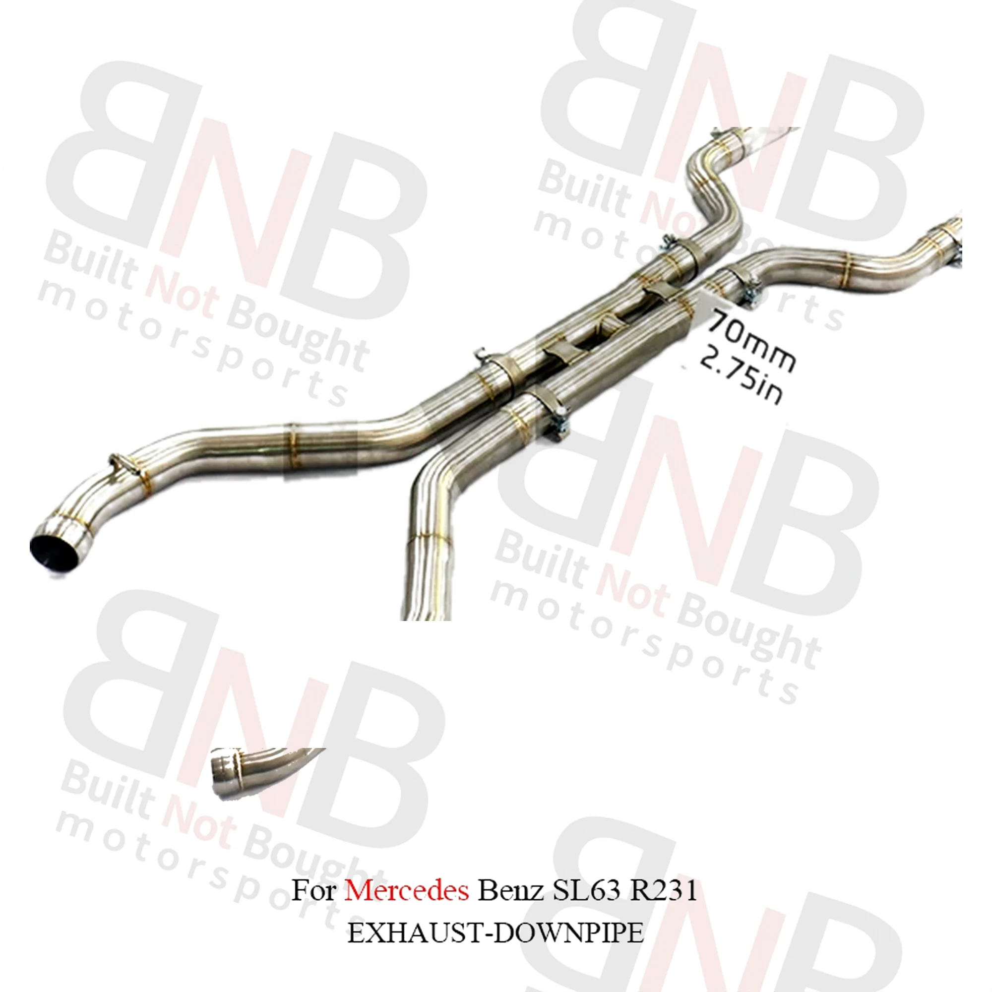 BNB Mercedes Benz SL63 R231 Downpipe Midpipe Exhaust System Silvery