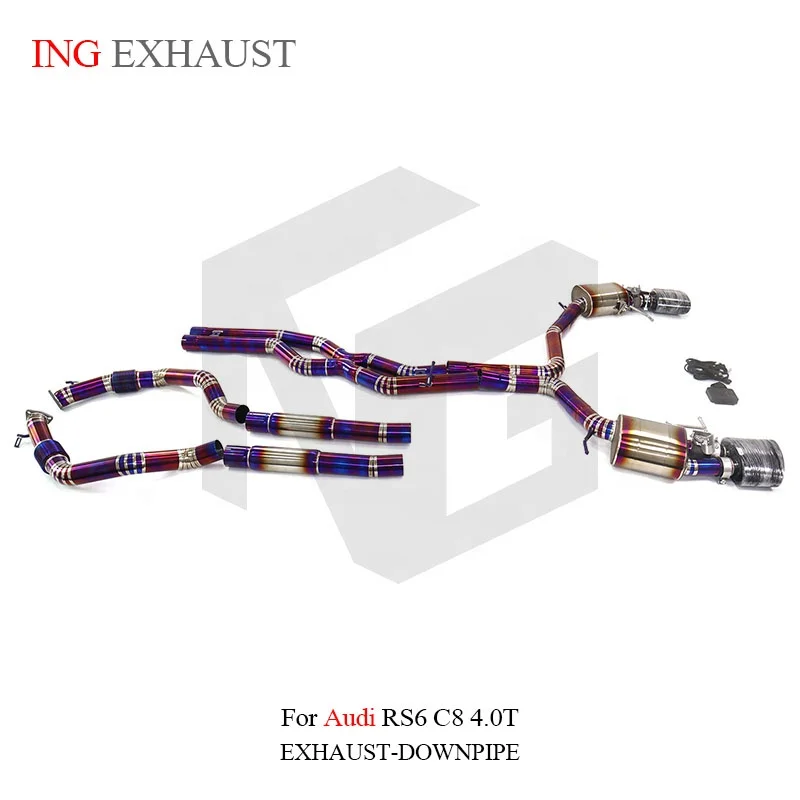 BNB Titaniumz Catback Exhaust Pipe for Audi RS6 C8 4.0T Valve Purple 120x60x30cm