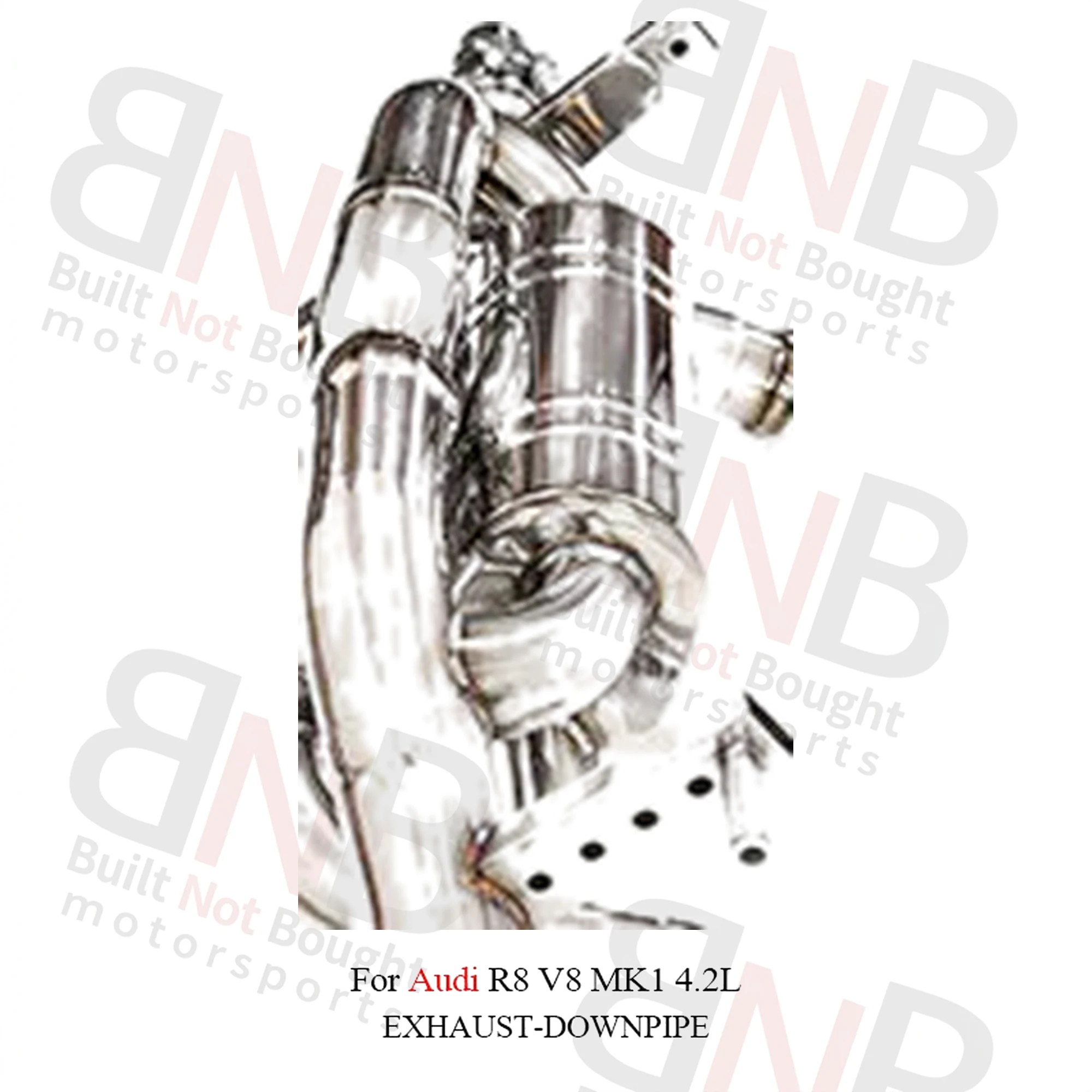 BNB Titaniumz Stainless Steel Catback Exhaust Pipe Audi R8 V8 MK1 4.2L