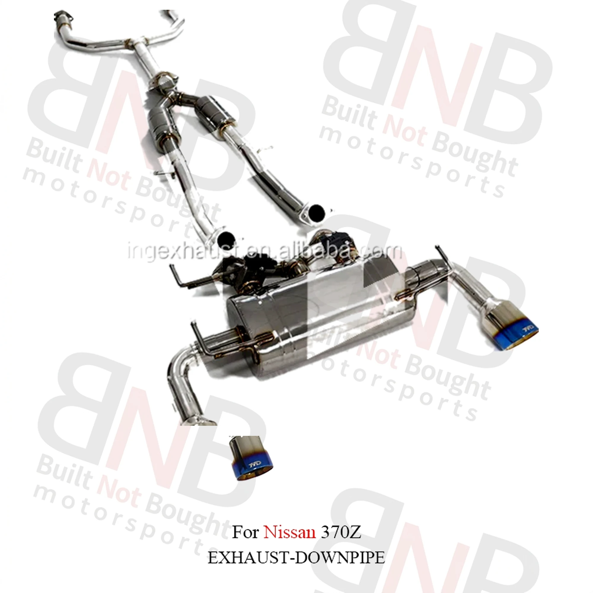BNB Titaniumz Valve Exhaust Catback Downpipe for Nissan 370Z 350Z Stainless Steel 304