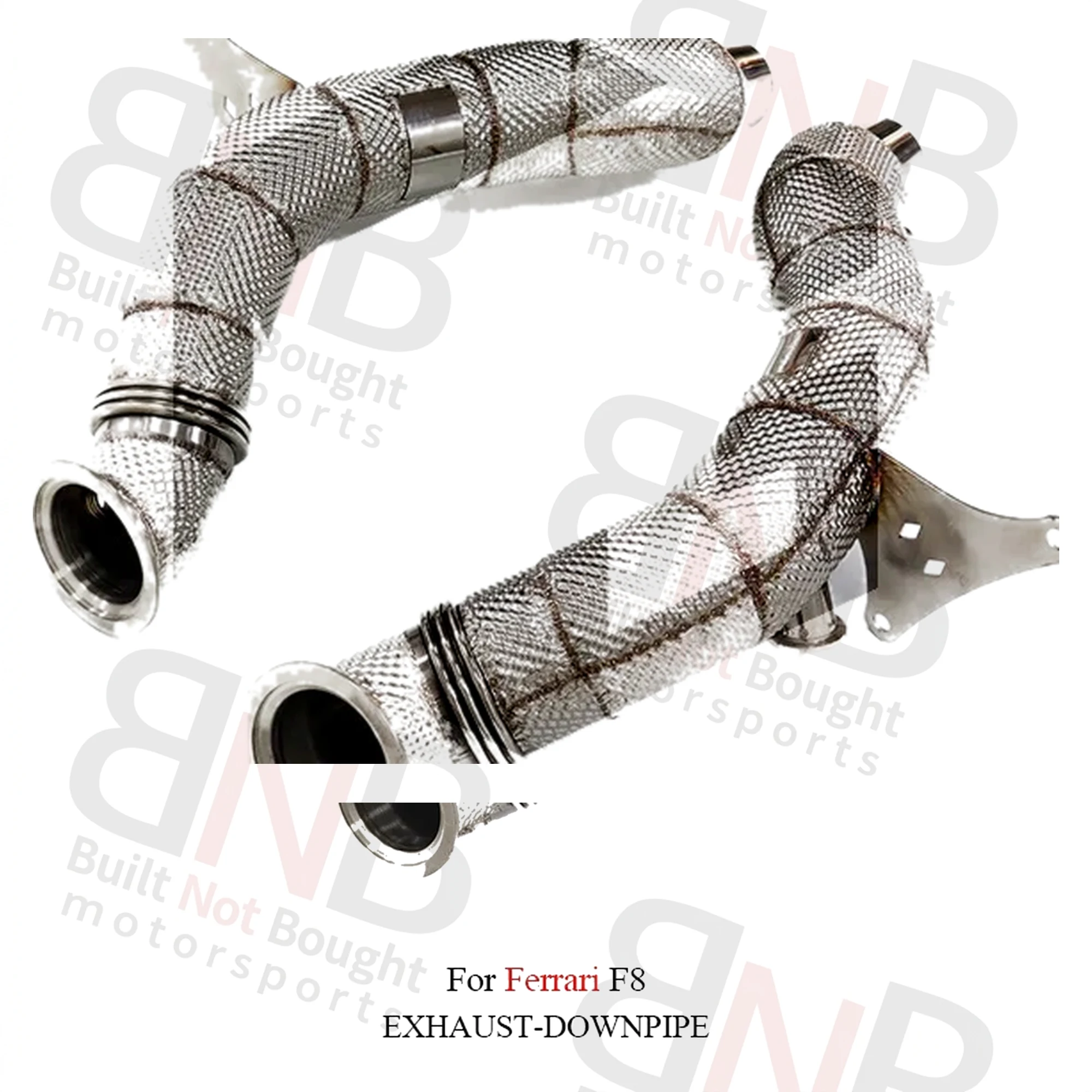 BNB Titaniumz Stainless Steel High-Flow Downpipe For Ferrari F8