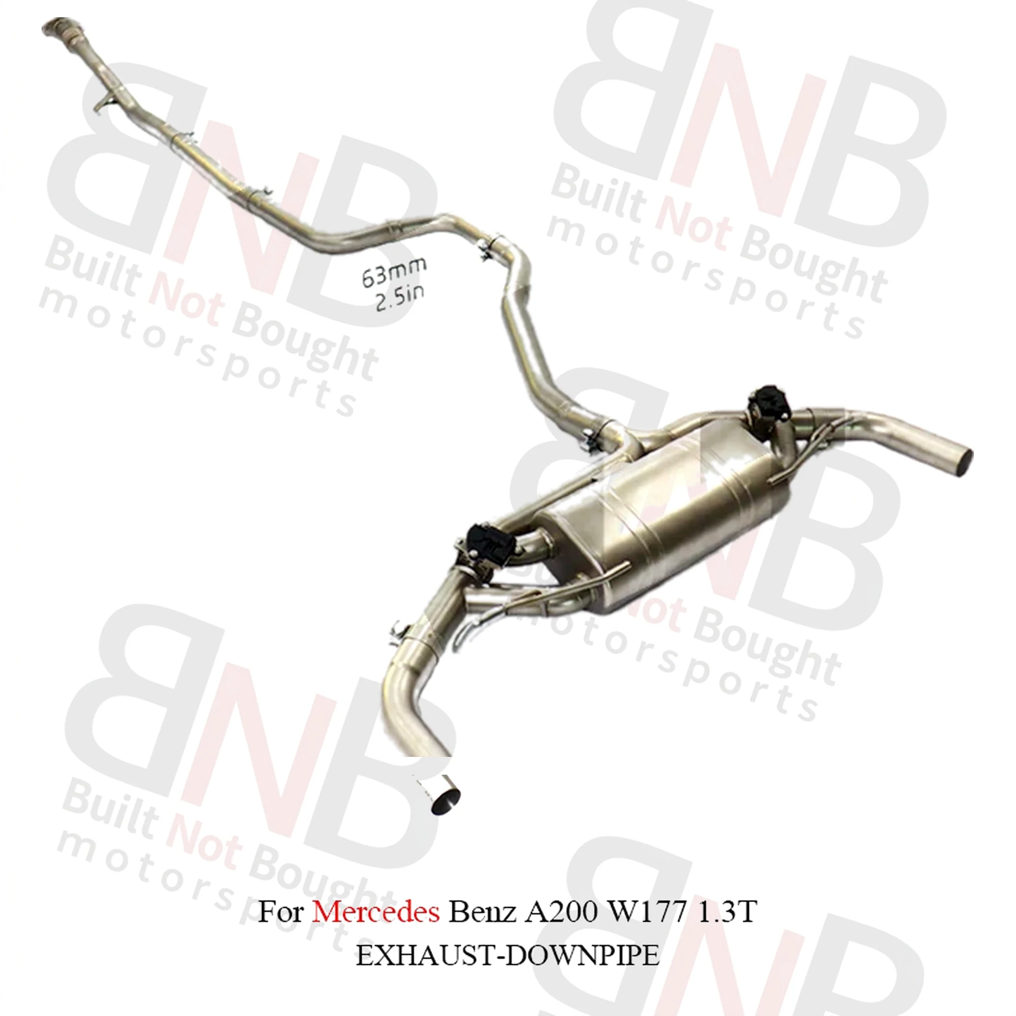 BNB Valvetronic Muffler for Mercedes Benz AMG A200 W177 1.3T Silvery