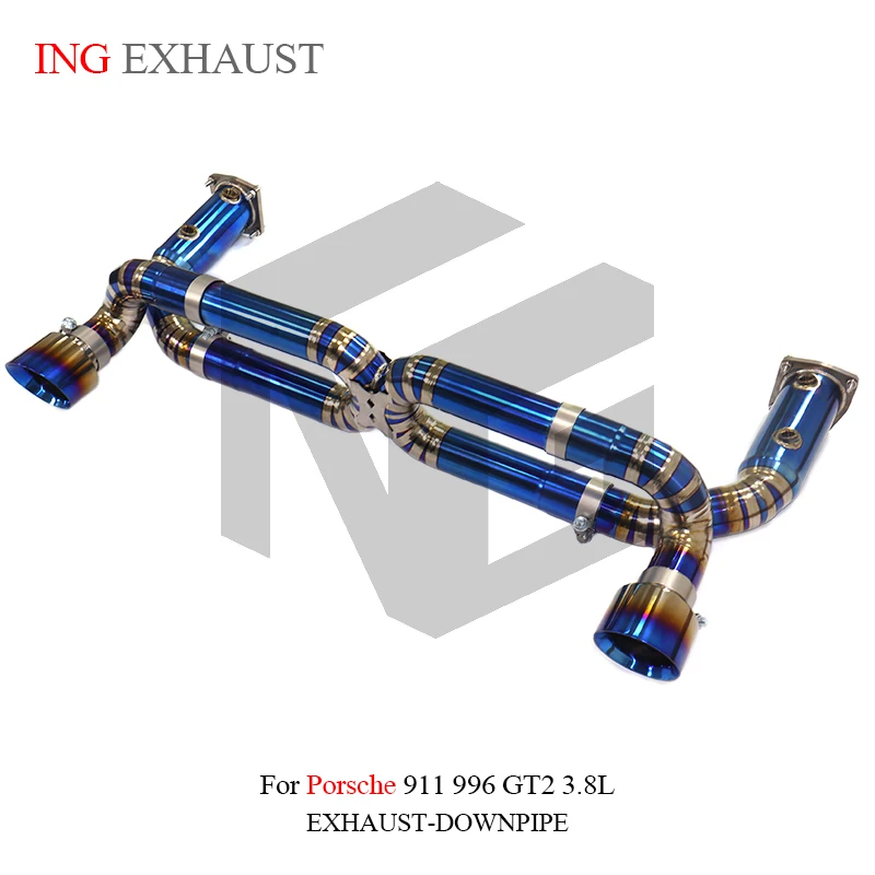 BNB Titaniumz Catback Titanium Exhaust System for Porsche 911 996 GT2 3.8L Blue