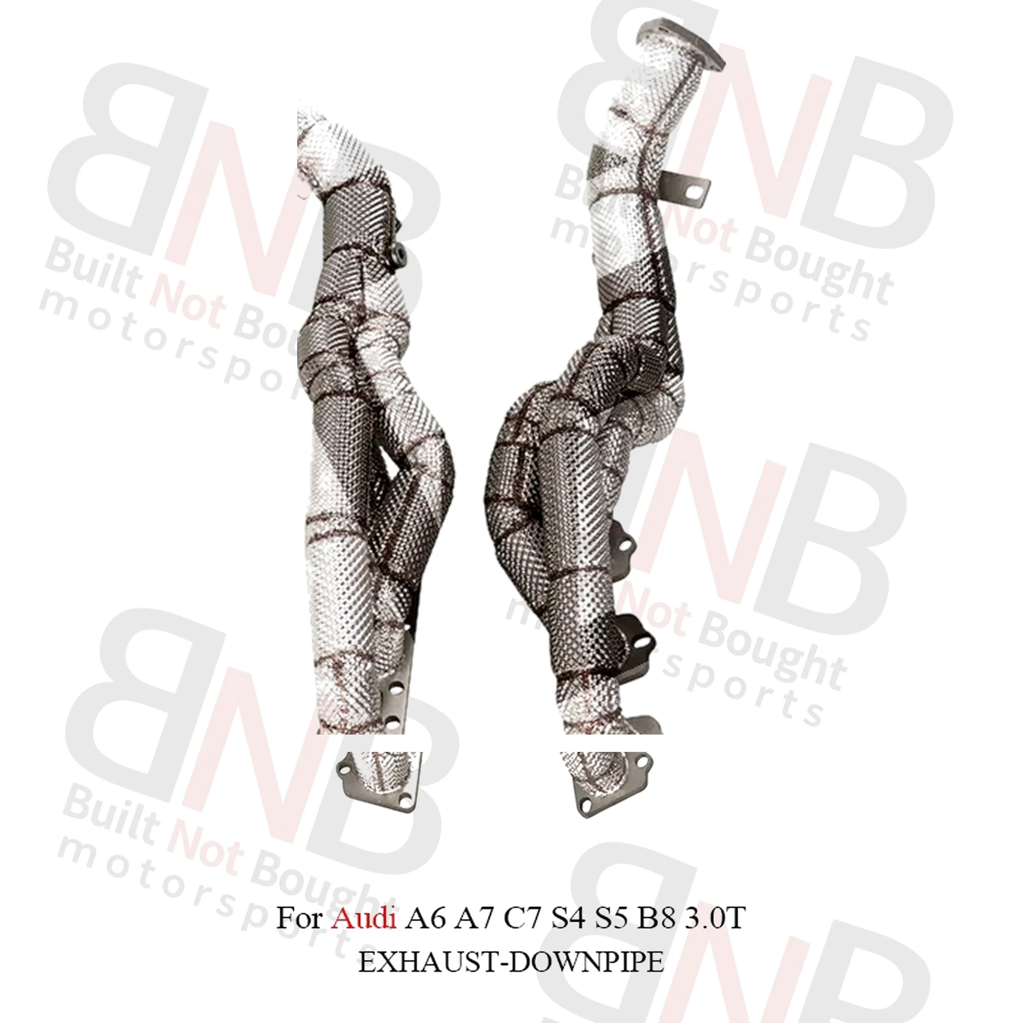 BNB Titaniumz Bolt-On Stainless Steel Exhaust Header 80x40x30cm Silvery Audi 3.0T