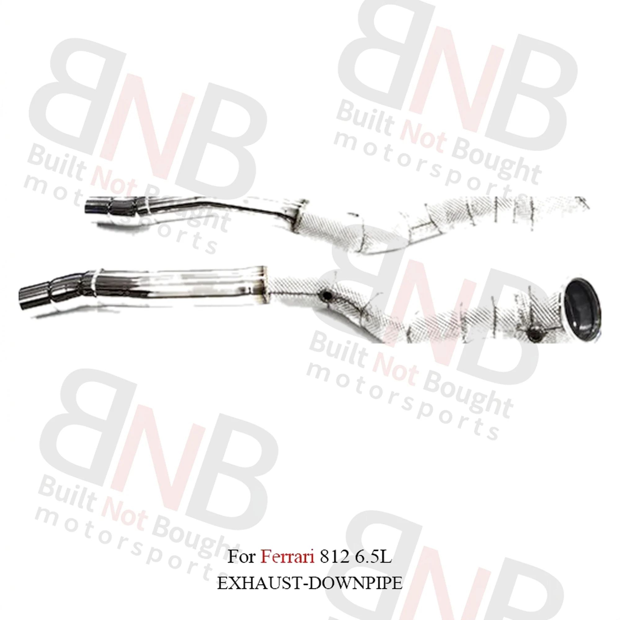 BNB Titaniumz Valved Exhaust Downpipe for Ferrari 812 6.5L Silvery