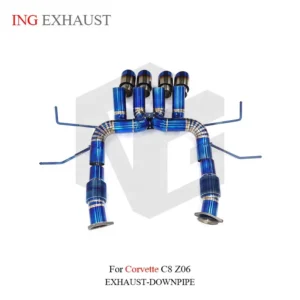 BNB Titaniumz Titanium Alloy Straight Catback Exhaust for Corvette C8 Z06 Blue