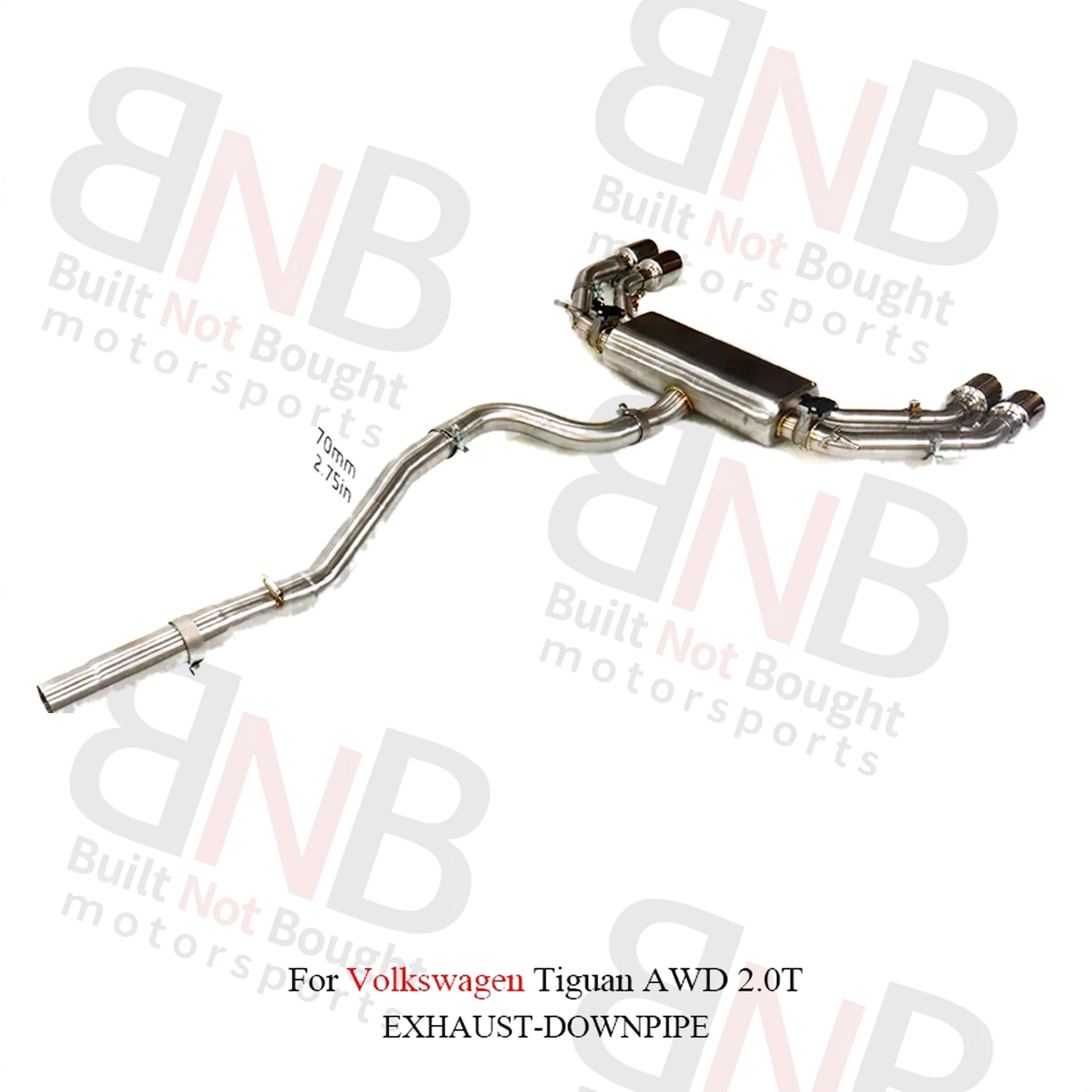 BNB Titaniumz Stainless Steel Exhaust Catback for VW Tiguan AWD 2.0T