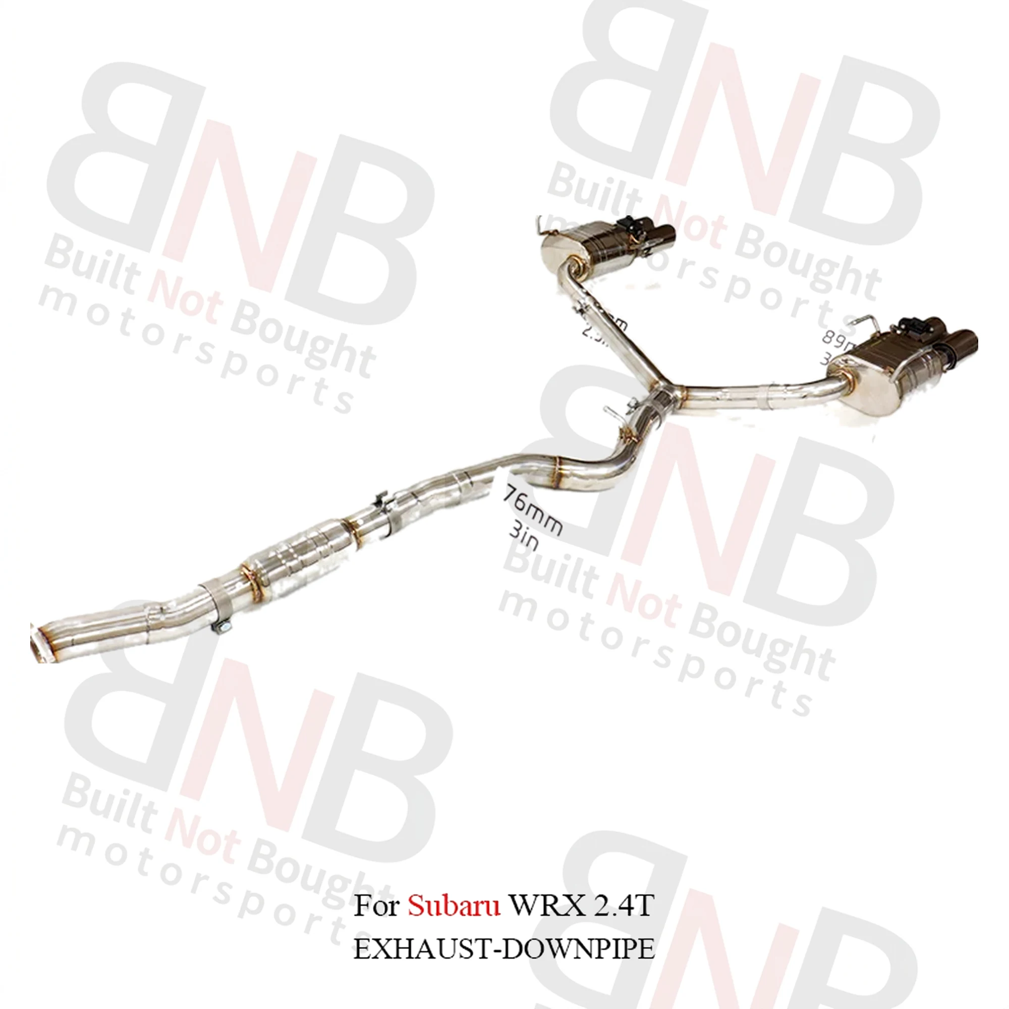 BNB Catback Exhaust System 1.5mm Thick Stainless Steel Subaru WRX 2.4T 2020+ Silvery 120x60x30cm