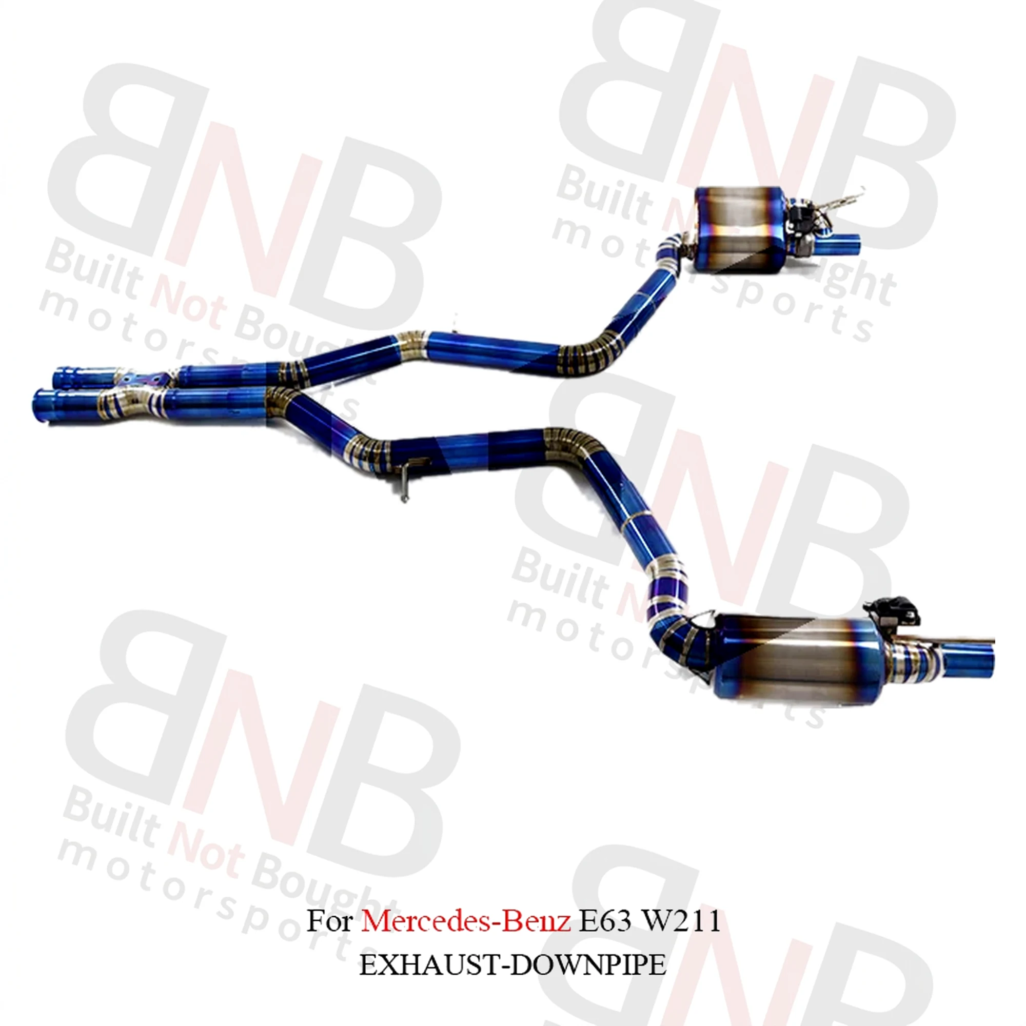 BNB Titaniumz Valvetronic Catback Exhaust for Mercedes E63 W211 Blue