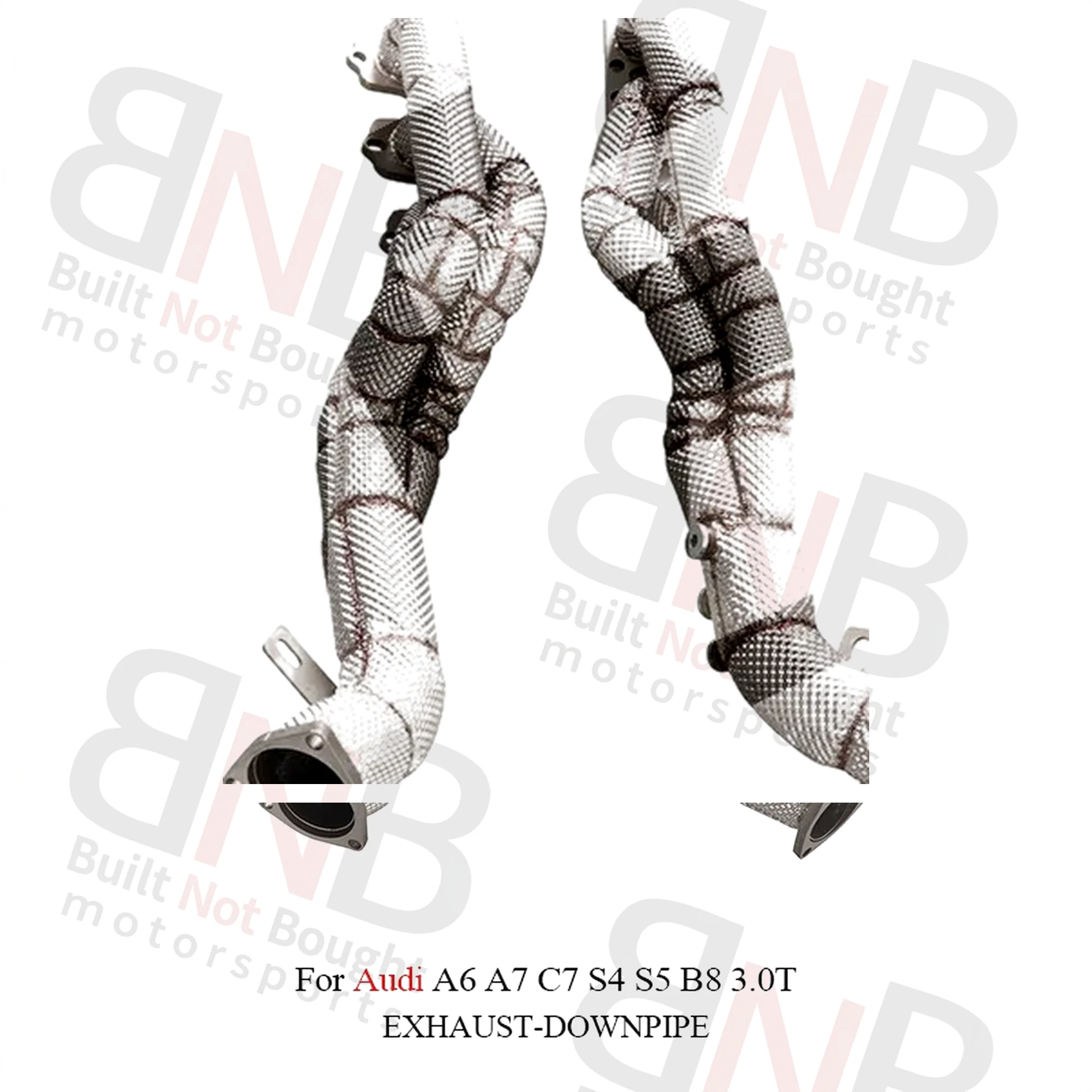 BNB Titaniumz Bolt-On Stainless Steel Exhaust Header 80x40x30cm Silvery Audi 3.0T