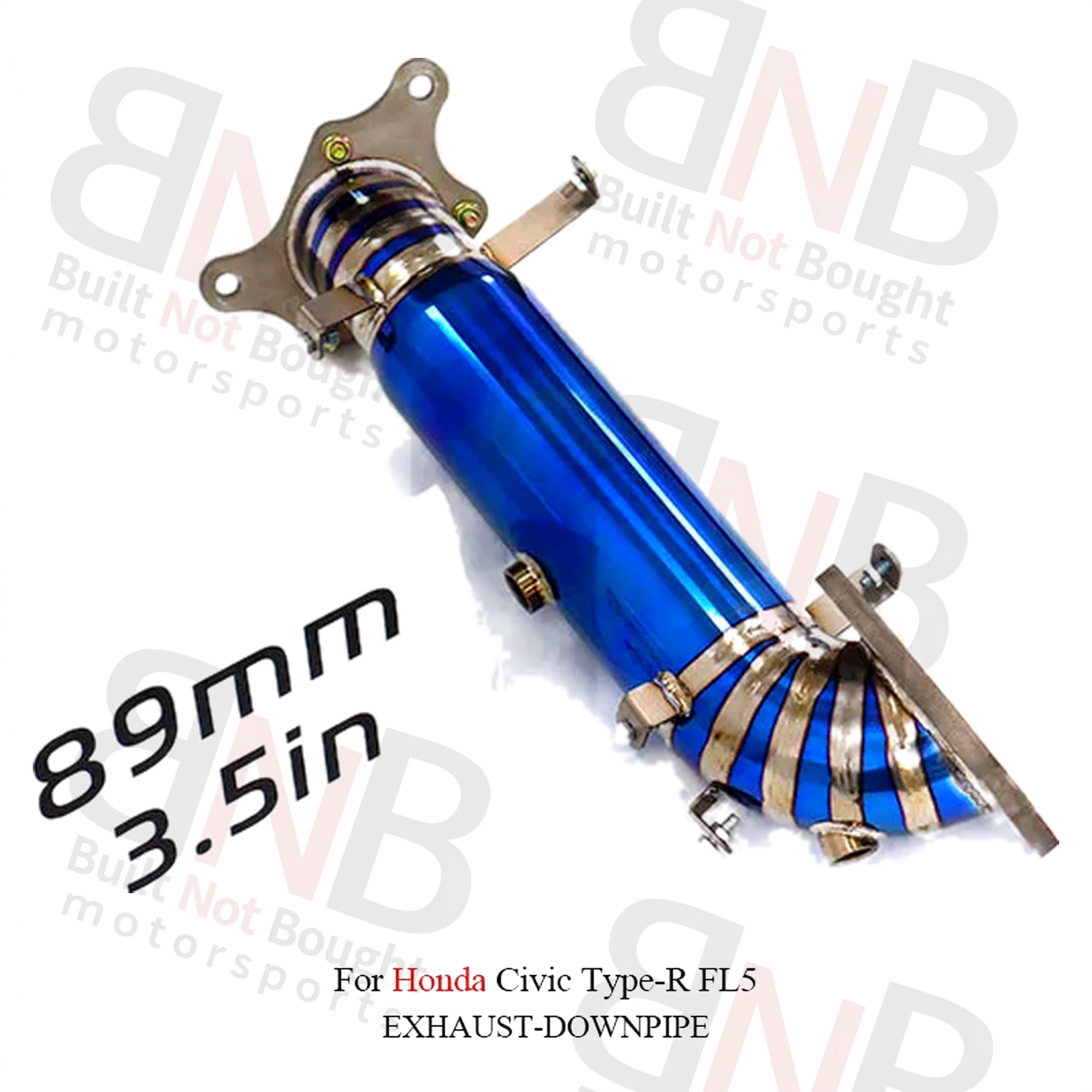 BNB Titanium Exhaust Downpipe for Honda Civic Type-R Fl5 Blue Burnt 80x50x40