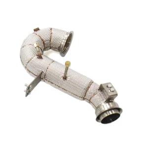 BNB Titaniumz Stainless Steel Exhaust Downpipe for Mercedes C300e W206 Heat Shield