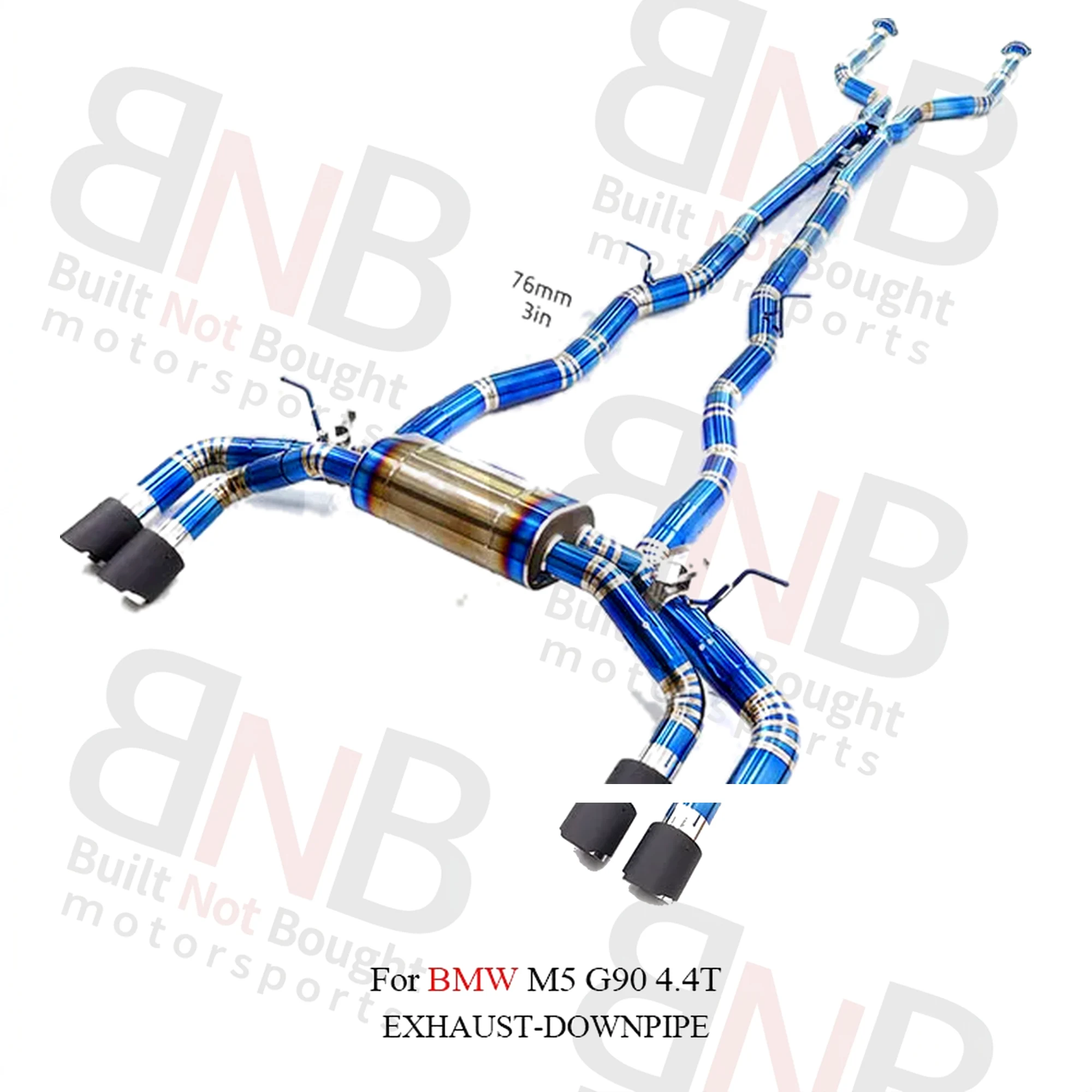 BNB Titaniumz Titanium Alloy Exhaust Catback for BMW M5 G90 2025 Blue