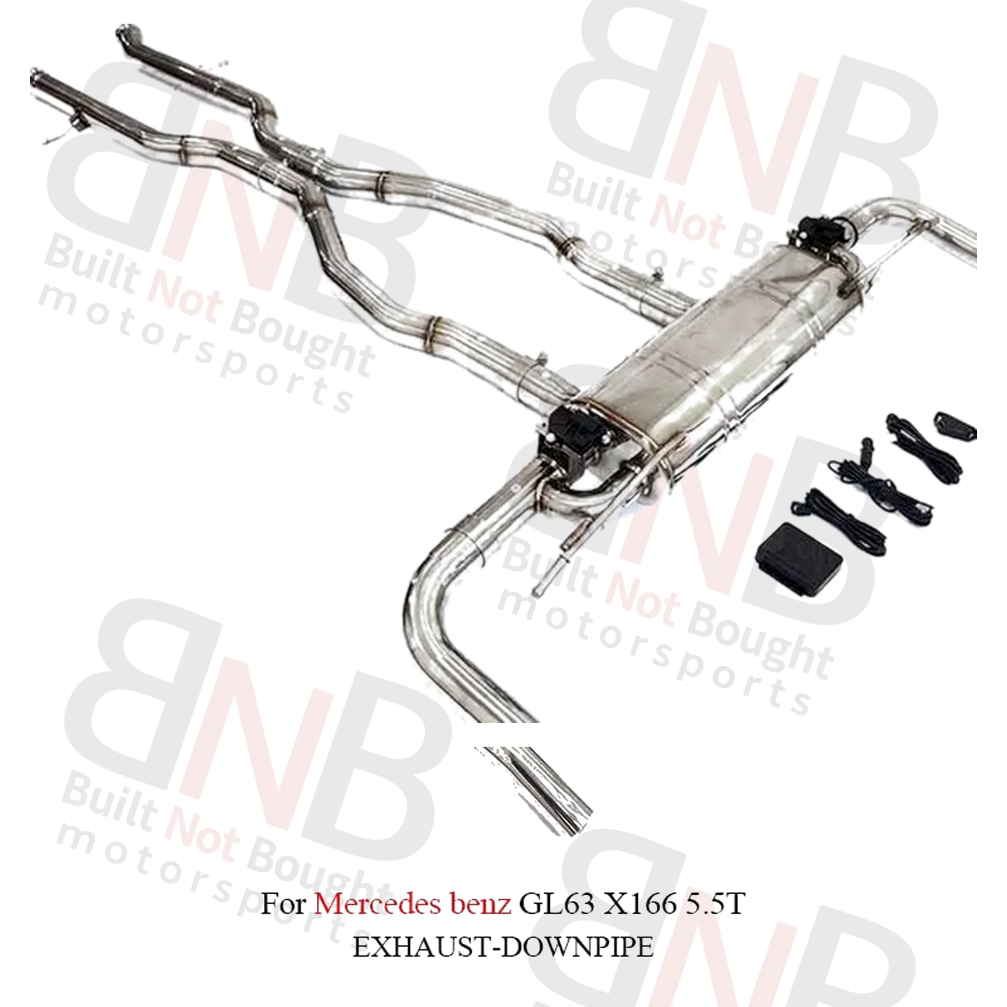 BNB Titaniumz Stainless Steel Valved Exhaust Muffler for Mercedes GL63 X166 5.5T
