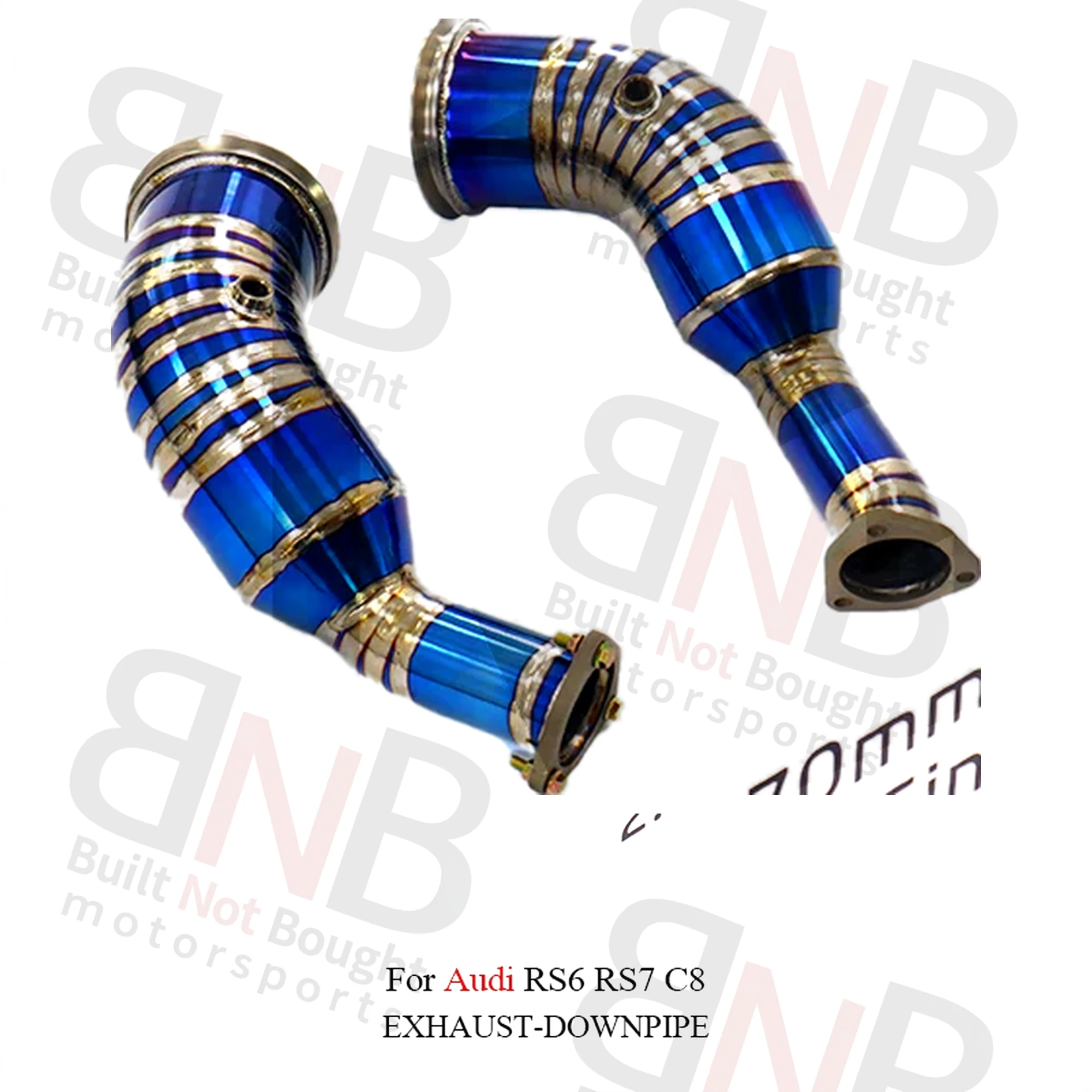 BNB Titaniumz Audi RS7 RS6 C8 Titanium Exhaust Downpipe Blue