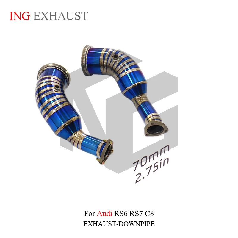 BNB Audi RS6 RS7 C8 Titanium Exhaust Downpipe 80x40x30 Blue