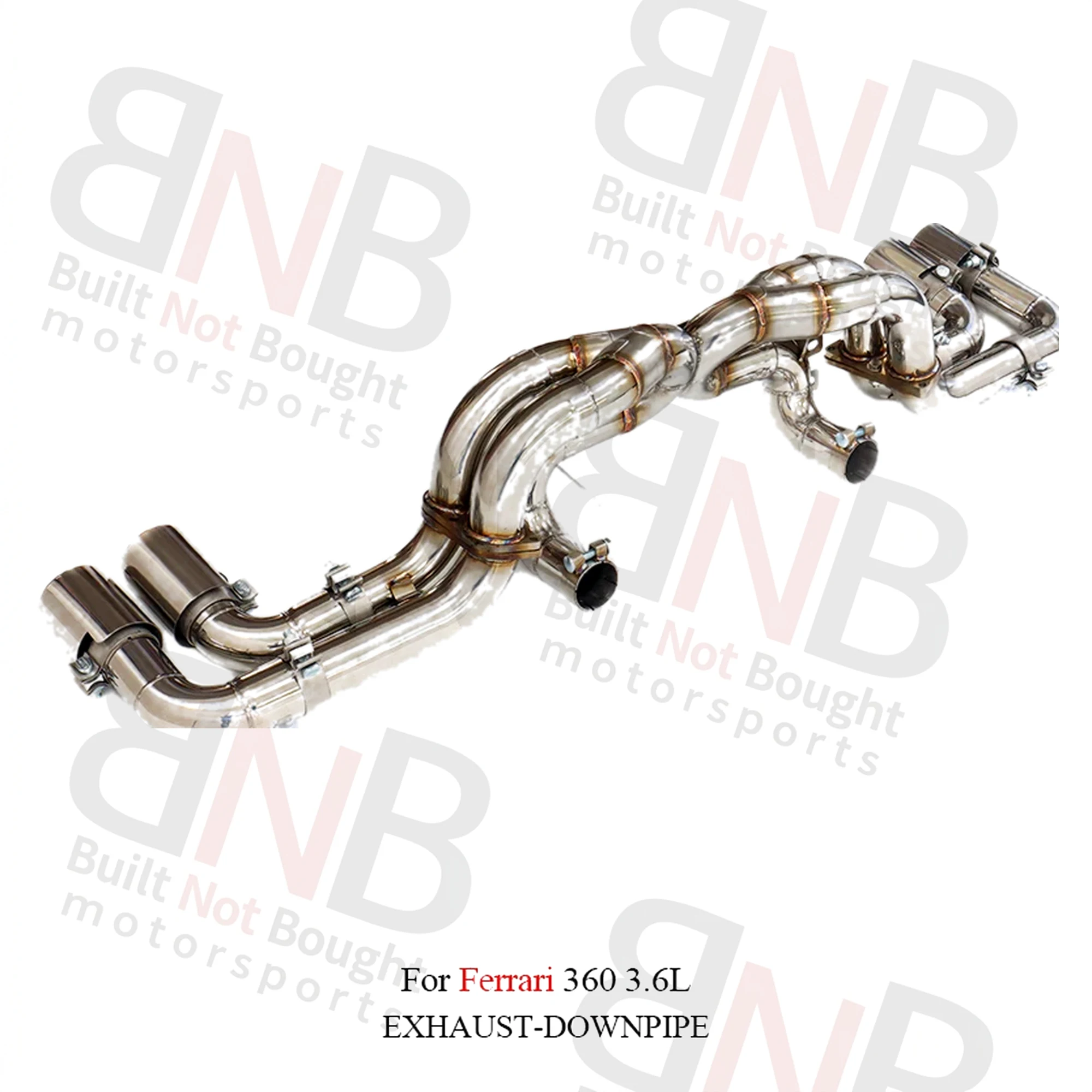 BNB Titaniumz Stainless Steel Catback Straight Pipe for Ferrari 360 3.6L V8