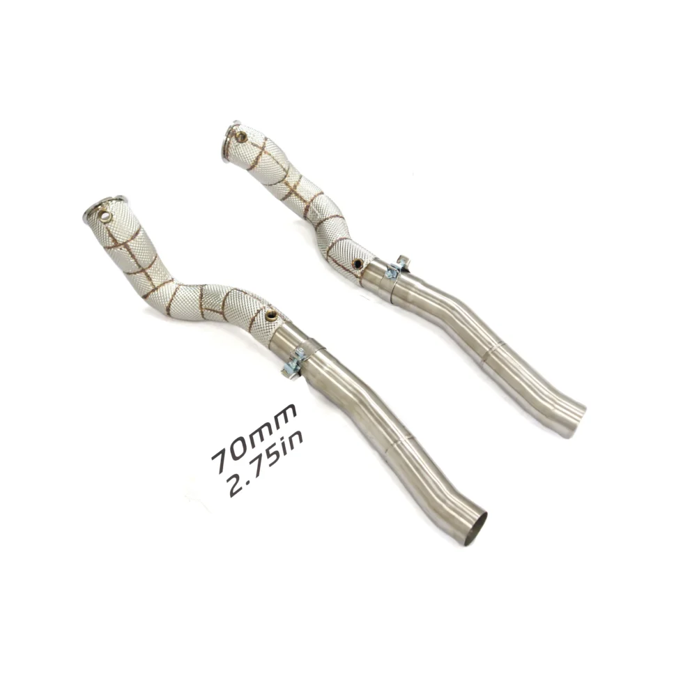 BNB Titaniumz Stainless Steel Exhaust Downpipe for Ferrari GTC4Lusso V8 3.9T with Heat Shield
