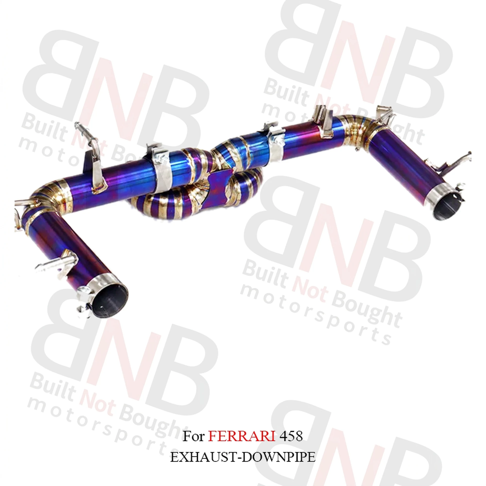 BNB Titaniumz Titanium Exhaust Straight Pipe Ferrari 458 Purple 120x60x50