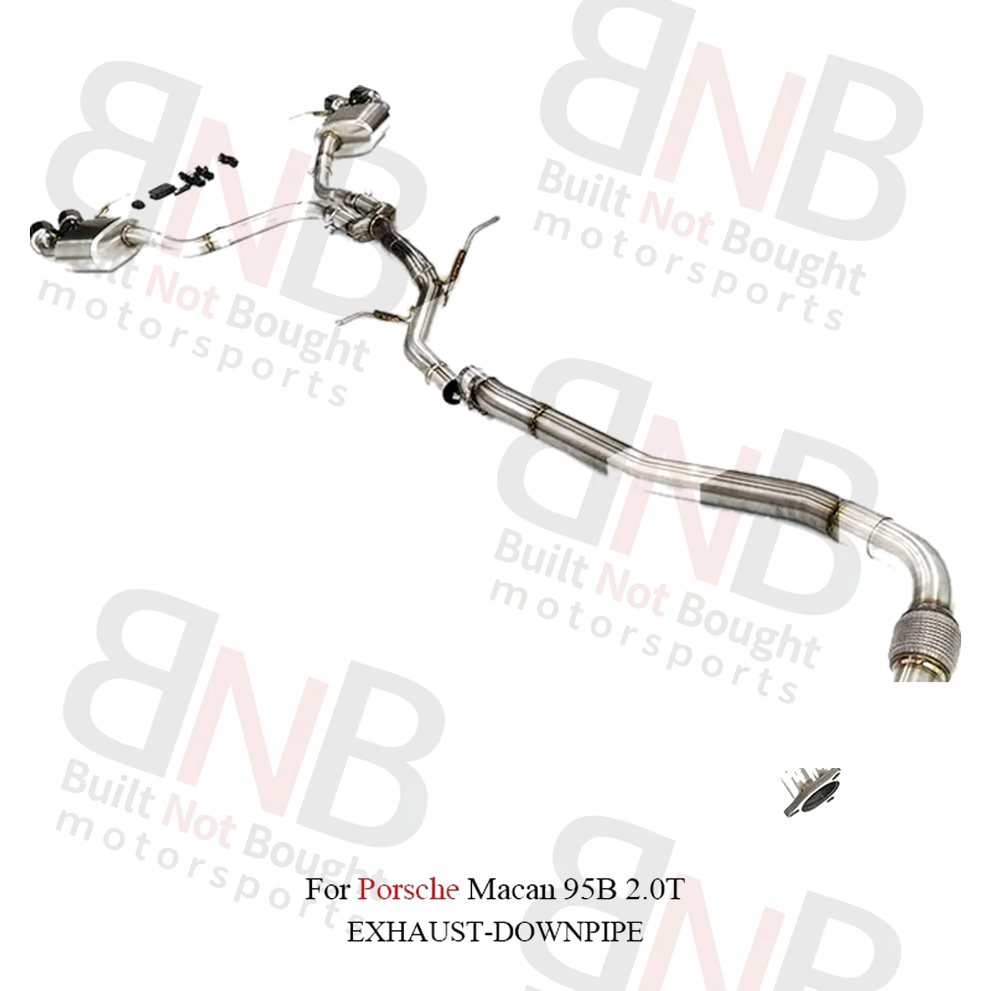 BNB Titaniumz Stainless Steel Valved Exhaust System for Porsche Macan 95B 2.0T Catback with Quad Tips
