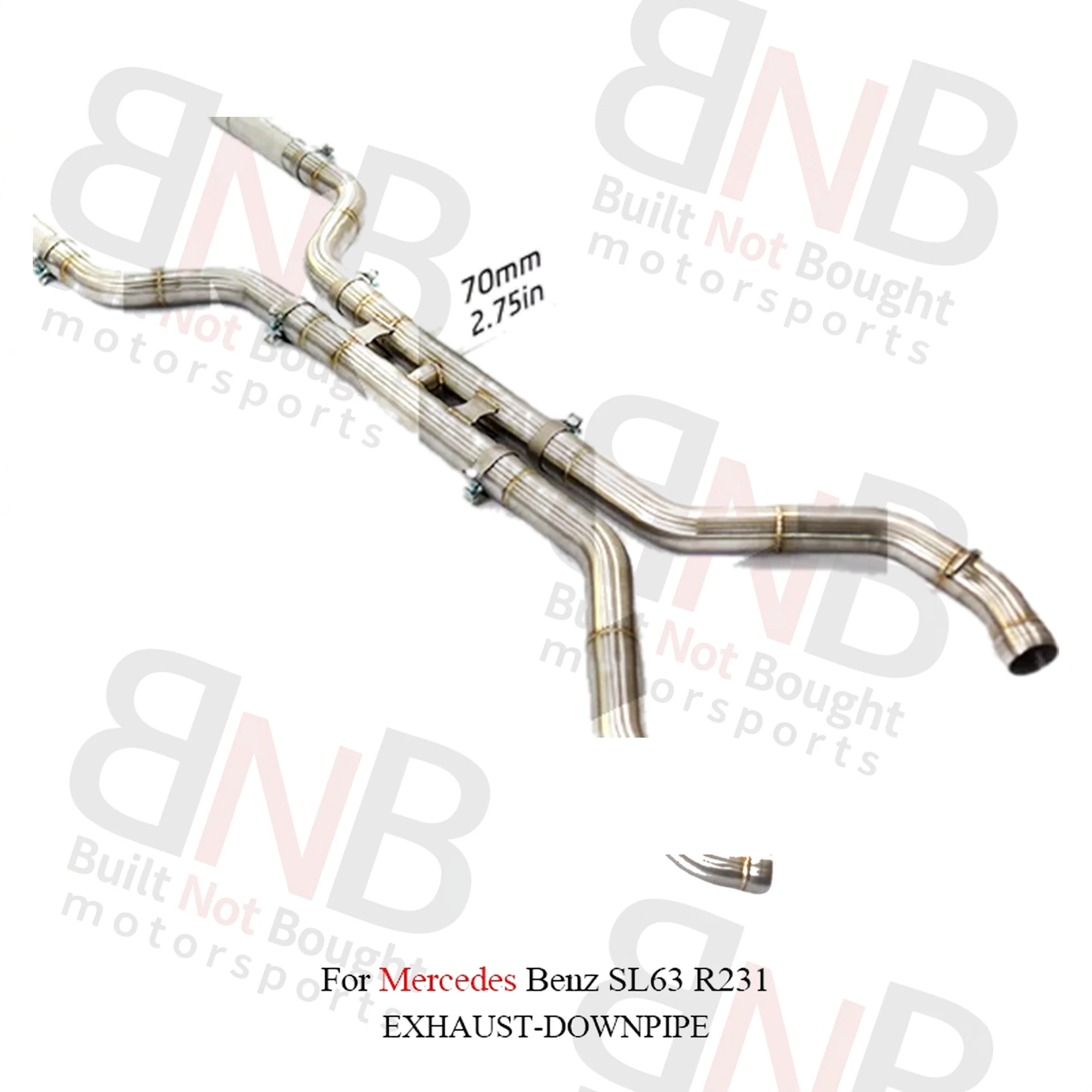 BNB Titaniumz Stainless Steel Exhaust Downpipe Mercedes Benz SL63 R231 120x60x30mm