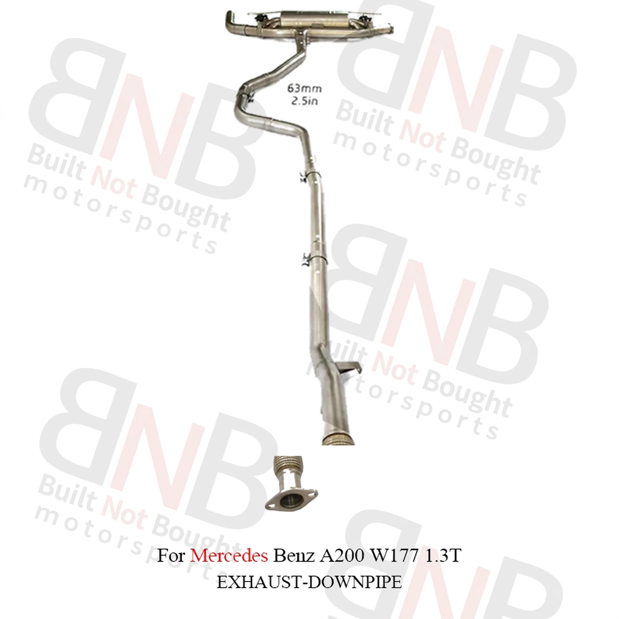 BNB Valvetronic Muffler for Mercedes Benz AMG A200 W177 1.3T Silvery