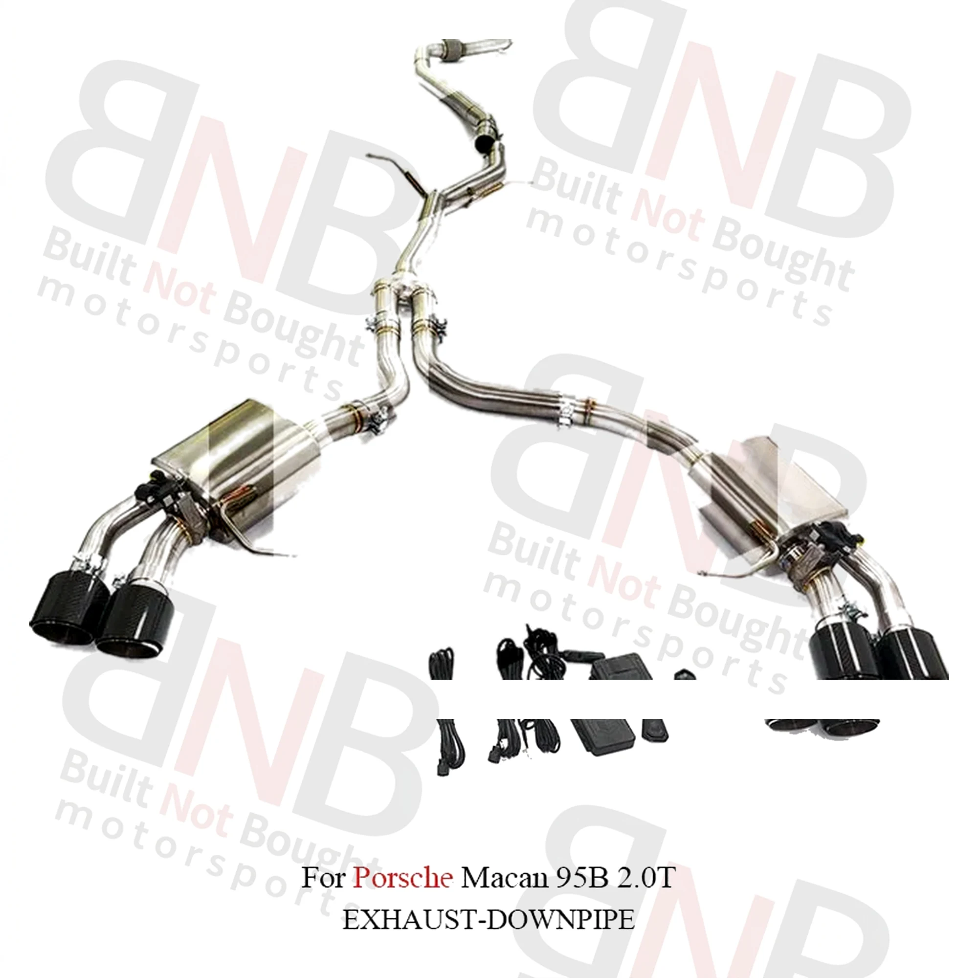 BNB Titaniumz Stainless Steel Valved Exhaust System for Porsche Macan 95B 2.0T Catback with Quad Tips