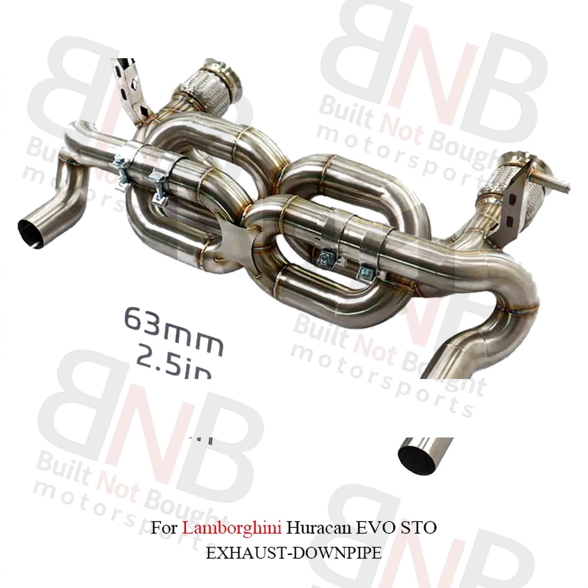 BNB Titaniumz Valvetronic Exhaust Dual X Pipe Stainless for Lamborghini Huracan EVO STO