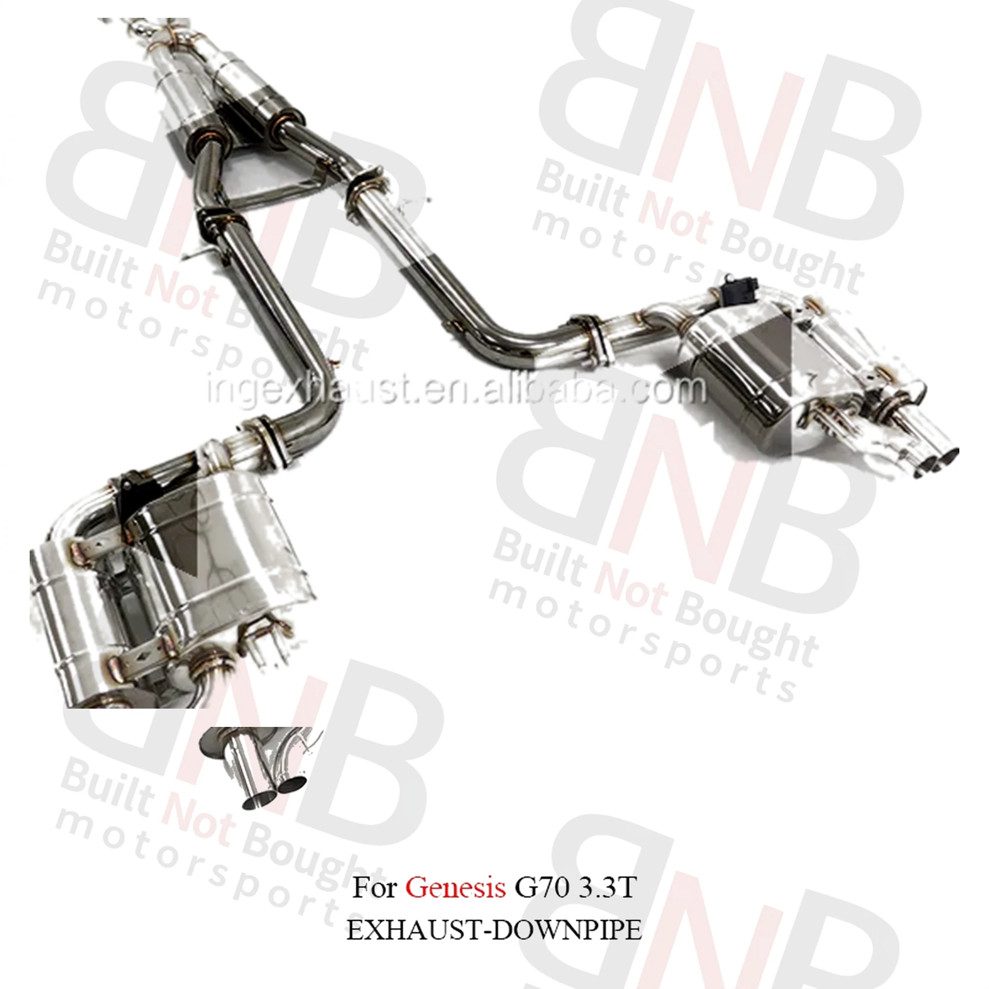 BNB Stainless Steel Valved Catback Exhaust for Genesis G70 3.3T